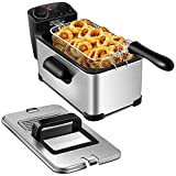 ARLIME Deep Fryer, 1700W 3.2 Quart Deep Fryer with View Window, Adjustable Temperature and Timer, Removable Oil Container, Perfect for Chicken, French Fries, Shrimp & More