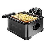 Chefman Deep Fryer with Basket Strainer, 4.5 Liter XL Jumbo Size Adjustable Temperature & Timer, Perfect Chicken, Shrimp, French Fries, Chips & More, Removable Oil Container, Black
