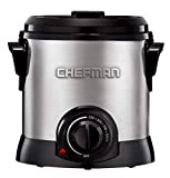 Chefman Fry Guy Deep Fryer with Removable Basket, Easy-to-Clean Non-Stick Coating and Cool-to-Touch Exterior, Adjustable Temperature Control, 4.2 Cup/ 1 Liter Capacity, Stainless Steel (Renewed)