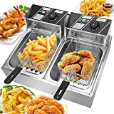 Generic Electric Deep Fryer, Stainless Steel Tabletop Large Capacity Frying Machine for Kitchen Business Allowed to Fry Chicken, French Fries (12L)