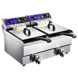 Commercial Electric 20L Deep Fryer w/ Timer and Drain Stainless Steel French Fry by Generic