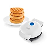 DASH DMW001WH Mini Maker for Individual Waffles, Hash Browns, Keto Chaffles with Easy to Clean, Non-Stick Surfaces, 4 Inch, White