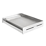 LITTLE GRIDDLE Sizzle-Q SQ180 100% Stainless Steel Universal Griddle with Even Heating Cross Bracing for Charcoal/Gas Grills, Camping, Tailgating, and Parties (18'x13'x3')
