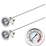 Efeng Oil Thermometer deep Fry(2 Pack) with Clip & 15' Long stem - Classical Candy Thermometer,Long Fry Thermometer for Turkey Fryer,Tall pots,Beef,Lamb,Meat, Food Cooking
