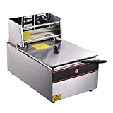 WeChef Commercial Single Tanks Electric Countertop Large Deep Fryer with Basket Restaurant Home Kitchen 2500W 12L