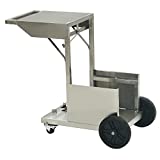 Bayou Classic 700-185 Stainless Bayou Fryer Cart Features Rubber Wheels and Locking Casters Hook Mount For Propane Tank Perfect Accessory For 4-gal Bayou Classic Fryers