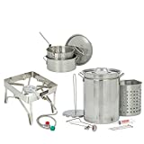 Bayou Classic 32 Quart Complete Stainless Steel Deluxe Turkey Fryer Kit with 10 Quart Fry Pot