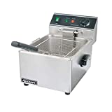Adcraft DF-6L Commercial Electric Countertop Deep Fryer, 15-Pound Capacity Single Tank, 120v, NSF, Silver
