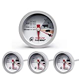 KT THERMO Steak Button Thermometer, Poultry Meat Thermometer, Instant Read Food Stainless Steel Dial Thermometers, Grill Mates Barbecue BBQ Tools, Grilling and Baking Steak Thermometers, Set of 4