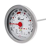 3' Dial Quick Read Meat Thermometer For Cooking - NSF Approved instant thermometer with 5” probe 120~220F/49~104C,tempered glass safety leaved in oven grill for bbq smoker kitchen meat cooking