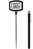 KTKUDY Large LCD Meat Thermometer - 5.3 Inches Super Long Probe - Digital Cooking Thermometer with Instant Read Sensor and Clip for Kitchen BBQ Grilling Smoker Meat Liquids Candy and Food Temperature