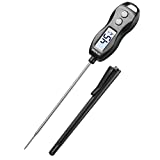 BRAPILOT Digital Food Meat Candy Thermometer - FT200 Instant Read Probe Thermometer Backlit Auto Off Waterproof for Cooking BBQ Kitchen Grill Milk (Black Color)