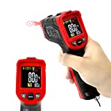 MATRIX Infrared Thermometer Non-Contact for Cooking, Meat Refrigerator Pizza Oven- Digital Laser Surface Temperature Gun Reader-58°F~1256°F(-50°C~680°C) Accurate,Black- Red