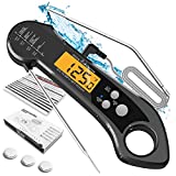 MRMOSY Digital Meat Thermometer Instant Read Food Thermometer Waterproof Dual Probe with 3 Batteries, Backlight, Built-in Magnet, Temp Alarm for Cooking, Deep Fry, BBQ, Grill, Kitchen or Outdoor