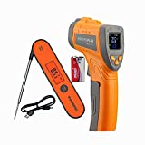 INKBIRD Infrared Thermometer for Cooking | Digital Laser Temperature Gun -58℉~1022℉ INK-IFT01 Adjustable Emissivity Gun Thermometers for Cooking BBQ Oven -Include Instant Read Meat Thermometer IHT-1P…