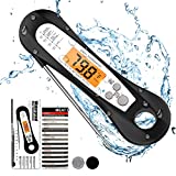 Yatnchan Digital Meat Thermometer for Cooking, Waterproof Instant Read Cooking Thermometer for Food with Backlight & Calibration, Digital Food Probe for Kitchen, Outdoor Cooking, Grilling and BBQ