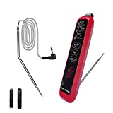 Smart Guesser Dual Probe Digital Meat Thermometer with Backlight for Kitchen Cooking, Water Proof - Extend Probe for Oven-Instant Read Food Thermometer for Meat, Deep Frying, Baking,Grilling BBQ -Red