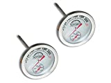 SpitJack Dual Sensor Meat and Oven Thermometer for Rotisserie Cooking Whole Pig, Hog, Lamb and Turkey. Internal and External Meat Probe for Grill, Smoker, Oven and Kitchen (2 Pack)