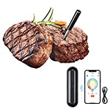 Bewahly Wireless Meat Thermometer Smart Real-time Monitoring for Oven, Stove Top, Deep Frying, Sous Vide, Rotisserie, Kamado，BBQ，Bluetooth，Grilling，Instant Read Meat thermometers for Cooking 1 Probe