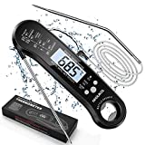 NIXIUKOL 2-in-1 Meat Thermometer Digital Grill Cooking Thermometer, Instant Read Waterproof Food Kitchen Thermometer with Dual Probe for Kitchen Roast Grill BBQ