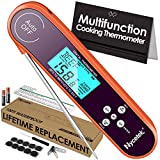 Instant Read Meat Thermometer for Cooking, Fast & Precise Waterproof Digital Food Thermometer with 8 Preset Cooking Modes Backlight and Temperature Alarm for Baking, Candy, Grilling BBQ, Roast Turkey