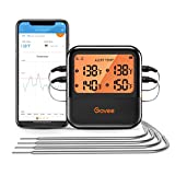 Govee Bluetooth Meat Thermometer, Digital Food Thermometer for Smoker, Kitchen Cooking Grill Thermometer with 4 BBQ Temperature Probes, Remote Temperature Monitoring, Alert Notification