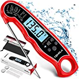 TEMOLA Meat Thermometer, Instant Read Food Thermometer with LCD Backlight Calibration, Waterproof Ultra Fast Digital Cooking Thermometer for Candy Deep Fry Liquids Beef Kitchen Baking Smoker Grill BBQ