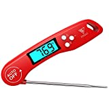 DOQAUS Digital Meat Thermometer, Instant Read Food Thermometer for Cooking, Kitchen Thermometer Probe with Backlit & Reversible Display, Cooking Thermometer Temperature for Turkey Grill Candy Liquid