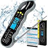[Updated 2022 Version] AMAGARM Instant Read Meat Thermometer for Kitchen Cooking, Ultra Fast Precise Waterproof Digital Food Thermometer with Backlight, Magnet and Foldable Probe for Deep Fry, Grill
