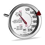 SINARDO Roasting Meat Thermometer T731, Oven Safe, Large 2.5-Inch Easy-Read Face, Stainless Steel Stem and Housing