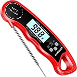 GDEALER DT09 Waterproof Digital Instant Read Meat Thermometer Ultra-Fast Cooking Food Thermometer with 4.6” Folding Probe Calibration Function for Cooking Food Candy, BBQ Grill, Smokers