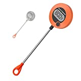Smart Guesser Digital Meat Thermometer Kitchen Cooking-Instant Read Food Thermometer for Meat, Deep Frying, Baking,Grilling BBQ Round Shape -Orange, (UIE-OT-100)