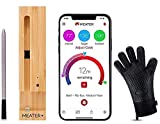 New MEATER+165ft Long Range Smart Wireless Meat Thermometer for The Oven Grill Kitchen BBQ Smoker Rotisserie with Bluetooth and WiFi Digital Connectivity Bundled with HogoR BBQ Grill Black Glove