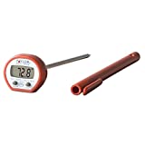 Taylor Precision Products Instant Read Digital Meat Food Grill BBQ Cooking Kitchen Thermometer, Comes with Pocket Sleeve Clip, Red