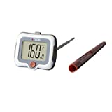 Taylor Precision Products Pivoting Head Instant Read Digital Meat Food Grill BBQ Cooking Kitchen Thermometer with Protective Sleeve, Gray