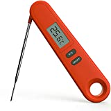 TINOLA Digital Instant Read Meat Thermometer for Meat Poultry Fish Cooking in Frying Pan Smoker Oven BBQ Grill Candy Thermometer (Orange)