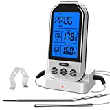 Wireless Meat Thermometer for Grilling and Smoking, Remote Digital Cooking Food Barbecue Grill Thermometer with Dual Probe for Smoker Oven BBQ