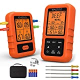 ENZOO 500FT Wireless Meat Thermometer with 4 Probes for Grilling, Instant Read Food Thermometer, Digital Meat Thermometer, Cooking Thermometer for Smoker, BBQ Accessories, Carrying Case Included