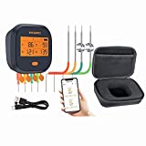 Inkbird WiFi Grill Meat Thermometer for Smoking Cooking Kitchen with 4 Probes & Hard Carrying Case| Digital Wireless Remote WiFi BBQ Thermometer with Timer, Calibration, Rechargeable Battery , Graph