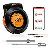 XPX Bluetooth Digital Charcoal Grill Thermometer, Smart Alarm Digital Instant Read Thermometer with 2 Probes, Upgrade Replacement Thermometer for Grill, Smoker, Kamado, Portable, BBQ