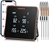 Meat Thermometer, Thereye Wireless Bluetooth Meat Thermometer Digital with 4 Probes, Remote Smart Meat Thermometer 393ft, Instant Read Grill Thermometer Alert & Timer for Cooking BBQ Kitchen Oven Food