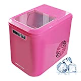 BHTOP Portable Ice Maker Machine for Countertop, Ice Cubes Ready in 6 Mins, Make 26 lbs Ice in 24 Hrs with LED Display Perfect for Parties Mixed Drinks in Barbie Pink