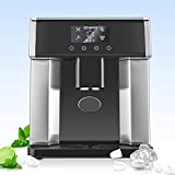 2-in-1 Countertop Ice Maker Machine ,Crtkoiwa ice maker10~15KG per day ,Automatic/Manual Water Filling with Water Filter, Basket and Scoop, Stainless Steel