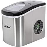 Deco Rapid Portable Automatic Electric Countertop Ice Maker - 6 Great Colors Compact Top Load 26 Lbs. Per Day Great For Party Hosting Never Run Out Of Ice Again, Self Cleaning (Stainless Steel)