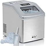 Deco Chef 40LB Countertop Ice Maker for Home, Office, Bars, and Parties, Makes Extra Large Cubes, 2.4 lb of Ice Every 15-20 Minutes, Self Cleaning, LCD Indicator, Adjustable Cube Size, Stainless Steel