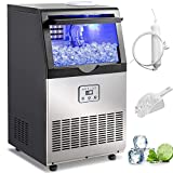 DESENNIE 110V Ice Maker Machine 70LBS/24H | Make a Appointment | Auto Clean | Blue Light | Adjustable Ice Cube | Freestanding Undercounter Countertop for Home Bar Office
