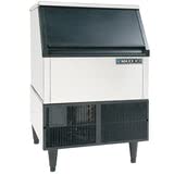 DUURA DI250 Self-Contained Ice Machine, Stainless-Steel Exterior with Black Door & Trim