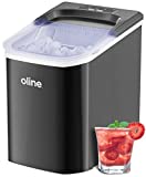 Oline Ice Maker Machine, Automatic Self-Cleaning Portable Electric Countertop Ice Maker, 26 Pounds in 24 Hours, 9 Ice Cubes Ready in 7 Minutes, with Ice Scoop & Basket (Black)