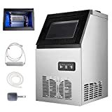 Hihone Commercial Ice Maker, 110V Free Standing 88lbs/24H Under Counter Ice Cube Maker with 22lbs Storage Capacity for Indoor/Outdoor Kitchen Bar Coffee Shop Restaurants
