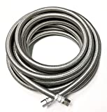 Shark Industrial 25 FT Stainless Steel Braided Ice Maker Hose with 1/4' Comp by 1/4' Comp Connection